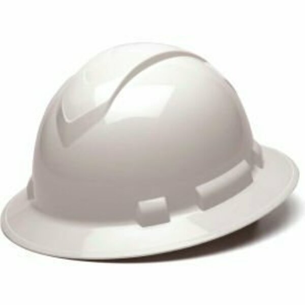 Pyramex Ridgeline Full Brim Hard Hat 6-Point Ratchet Suspension - White HP56110